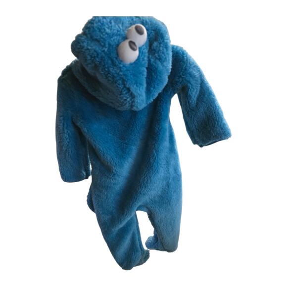 Sesame Street Cookie Monster footie costume pajama Baby 6-9 M cookie lovey toy - Picture 2 of 8
